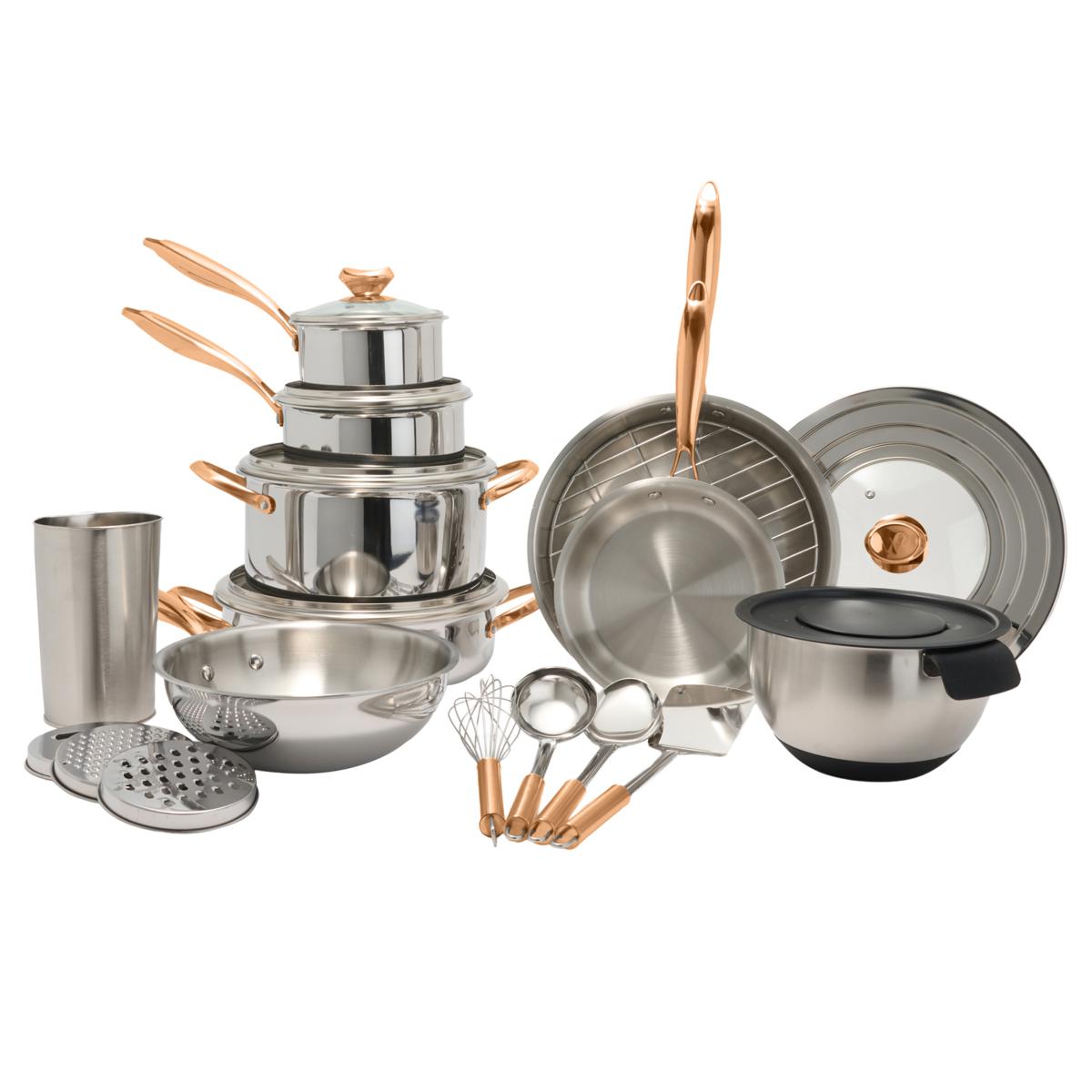 Wolfgang Puck 23-piece CladFusion™ Stainless Steel Cookware Set