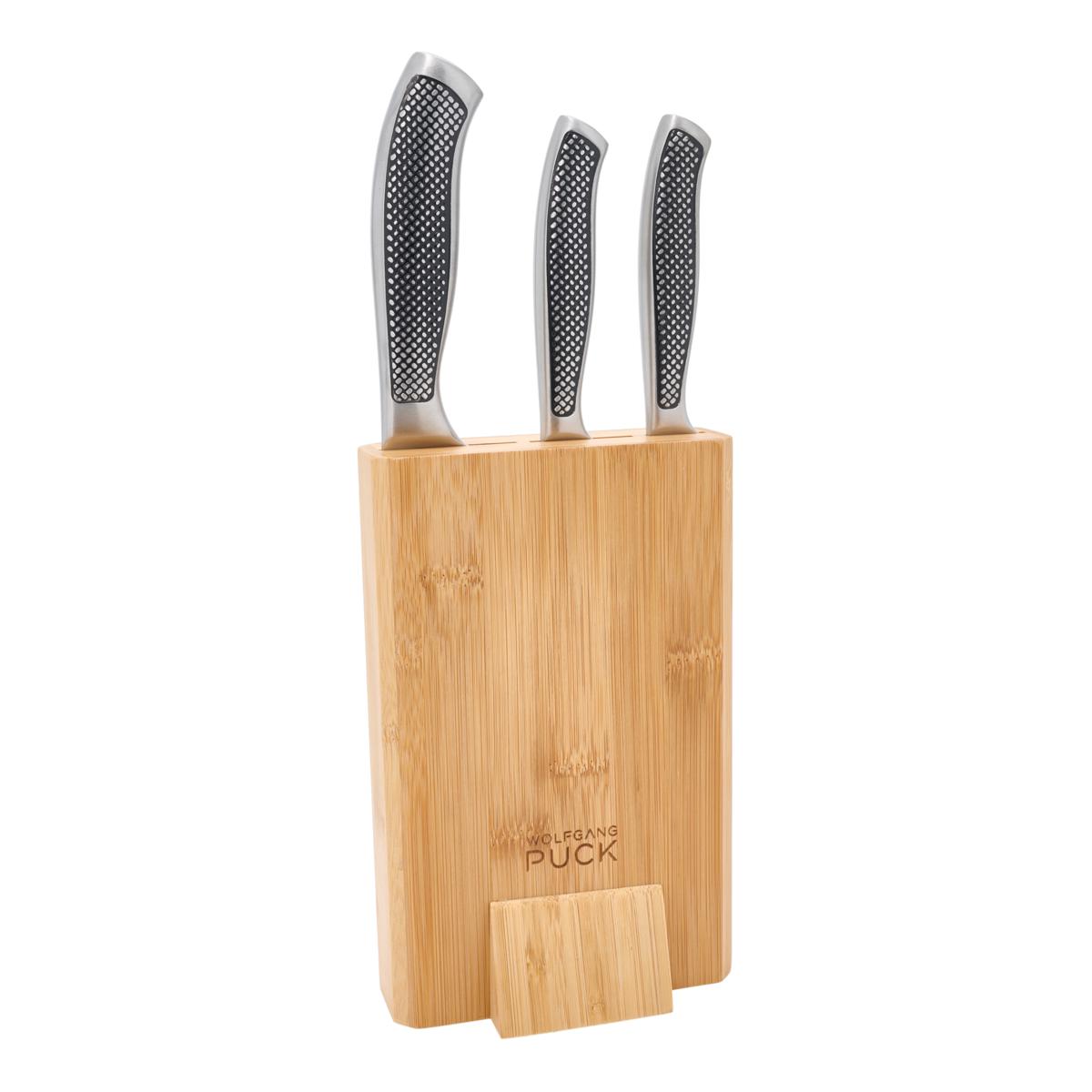 Wolfgang Puck 3-piece Fully Forged Cutlery Set with Storage Block