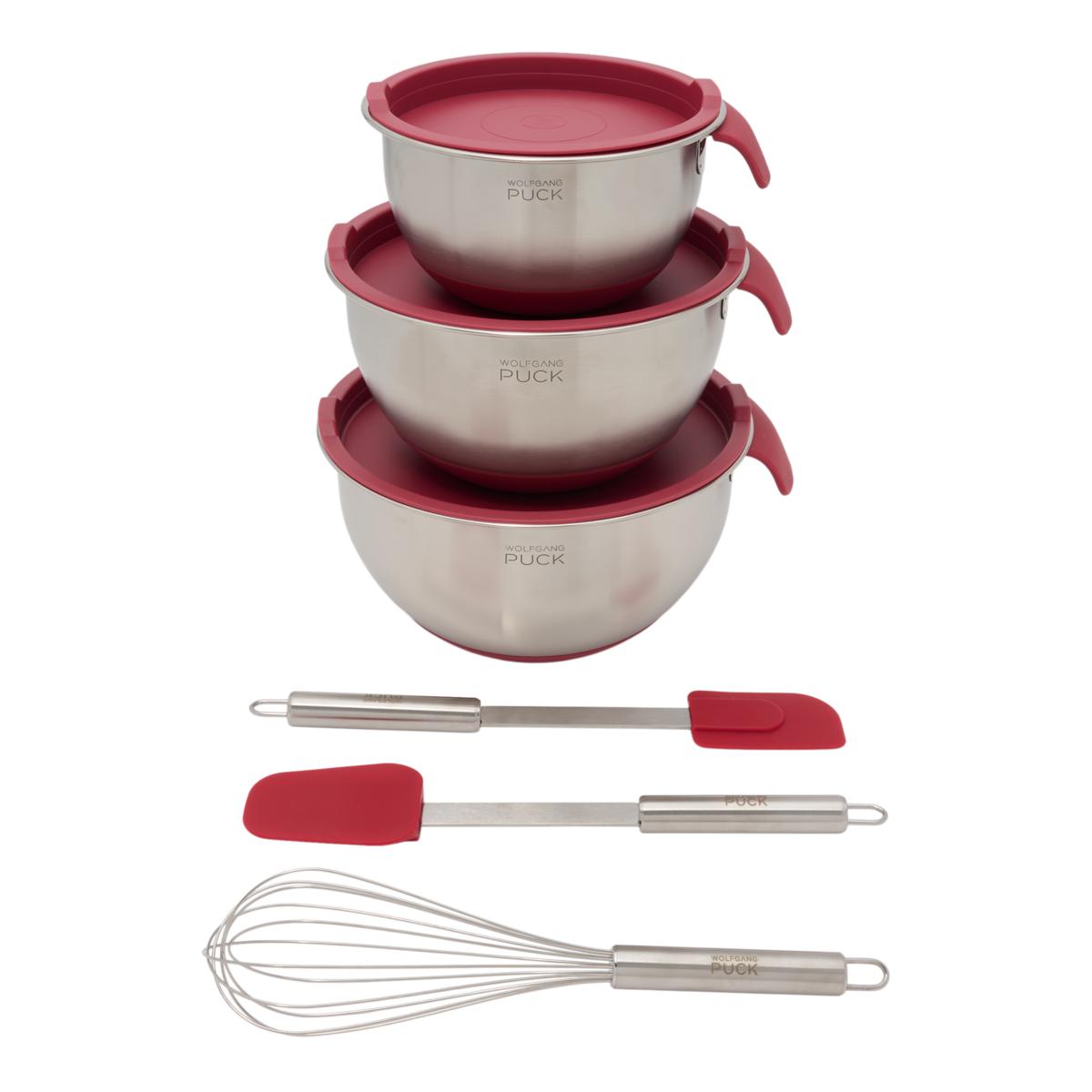 Wolfgang Puck Mixing Bowl Set with Lids and 3 Utensils