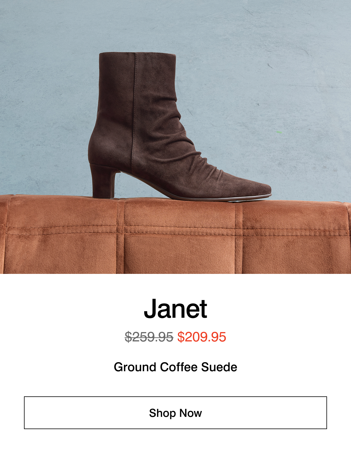 janet ground coffee suede