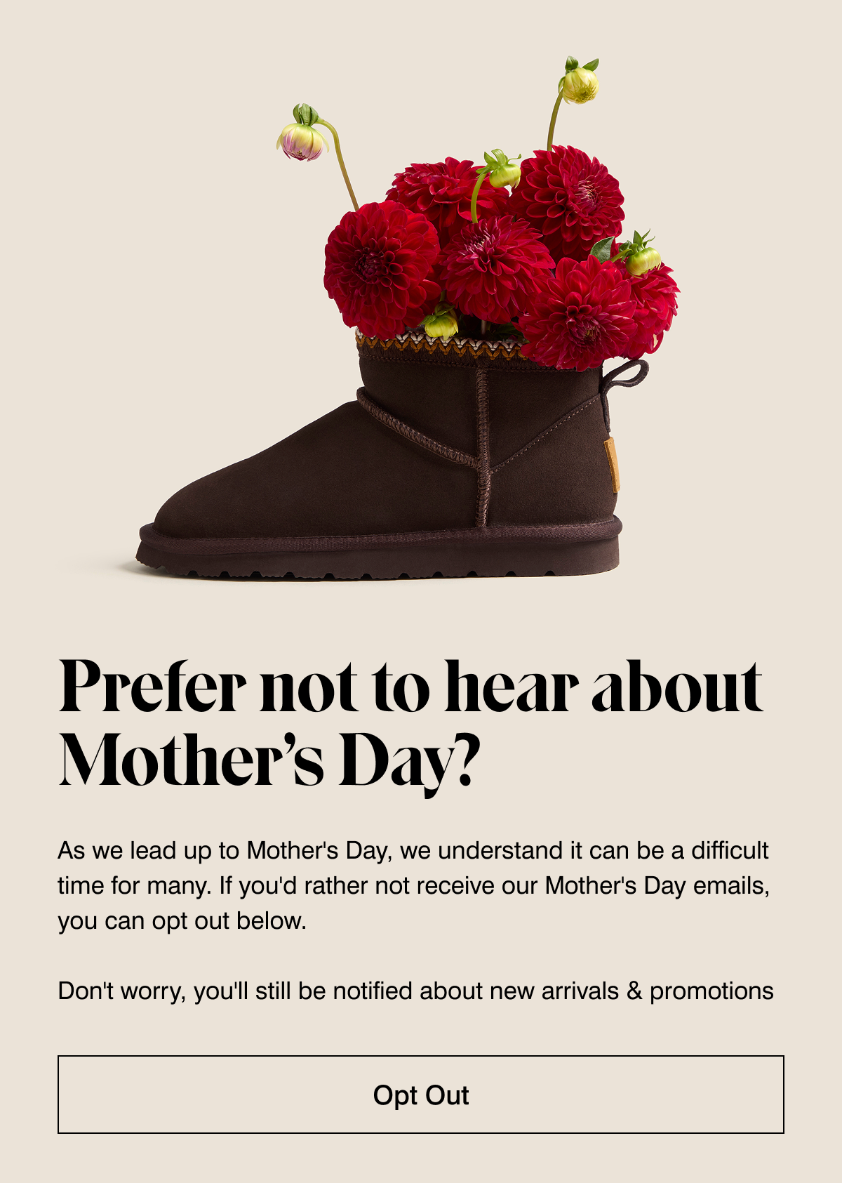 mothers day opt out