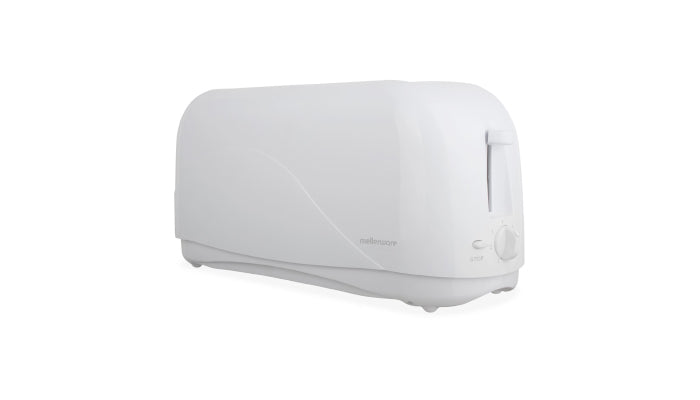 Image of Mellerware Toaster 4 Slice Plastic White 1300 W Hot Slice