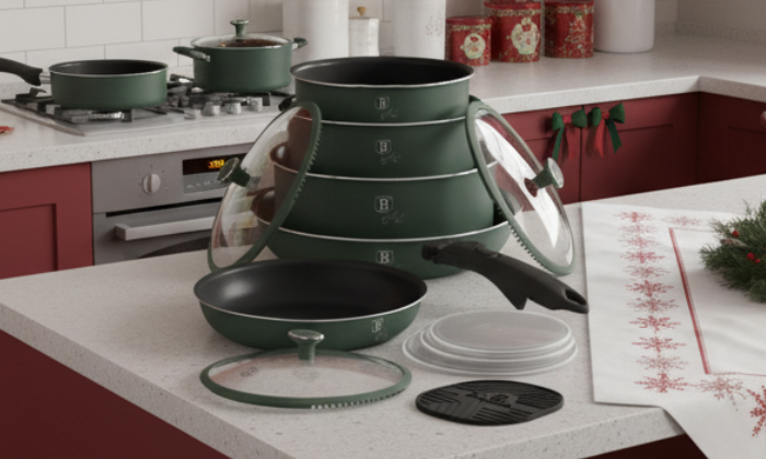 Image of Berlinger Haus 13-Piece Titan Pro Non Stick Coating Oven Safe Cookware Set