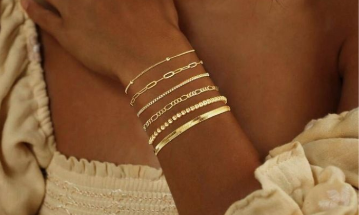 Image of 14K Gold Plated Waterproof Stackable Bracelet Set