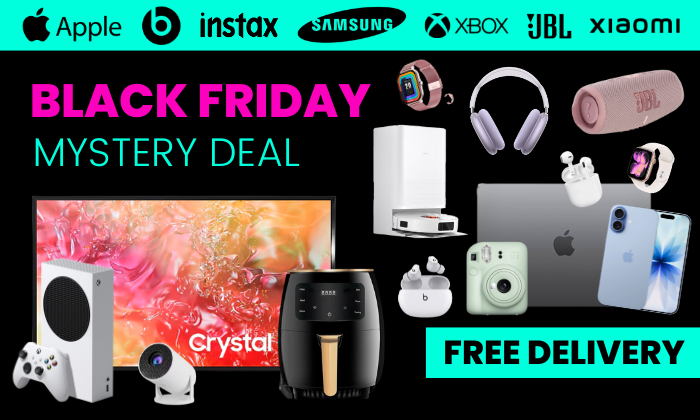 Image of Black Friday Mystery Deal - iPhone 17, Apple MacBook, 65" Samsung TV, Xbox S, JBL & More!