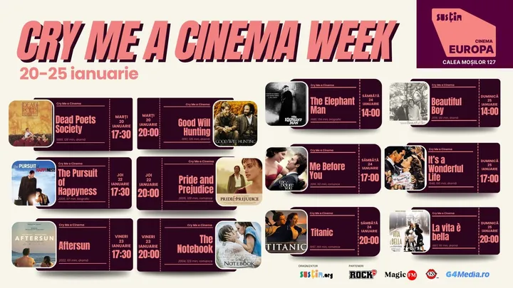 20-25 ianuarie: Cry Me a Cinema Week - lacrimi, șervețele și iubire