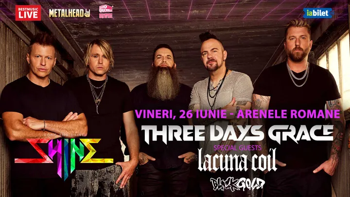 26 iunie: Three Days Grace, Lacuna Coil & Black Gold la Arenele Romane