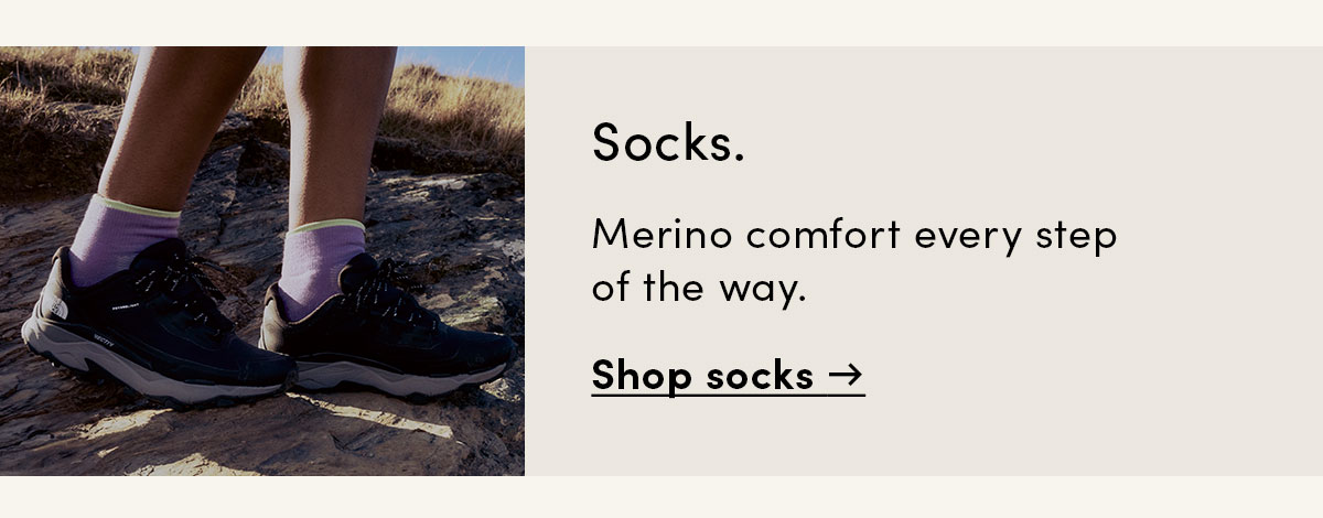 Merino comfort every step of the way. Shop socks.