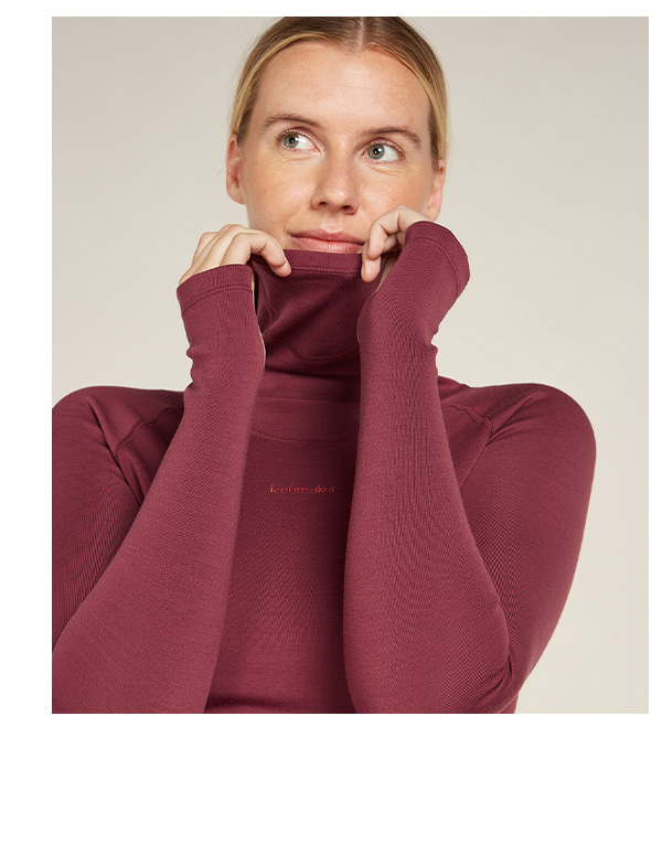 Women's 300 MerinoFine™ Polar Long Sleeve Roll Neck Thermal Top.