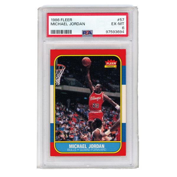 1986 Fleer #57 Michael Jordan Rookie Card PSA 6 EX-MT,