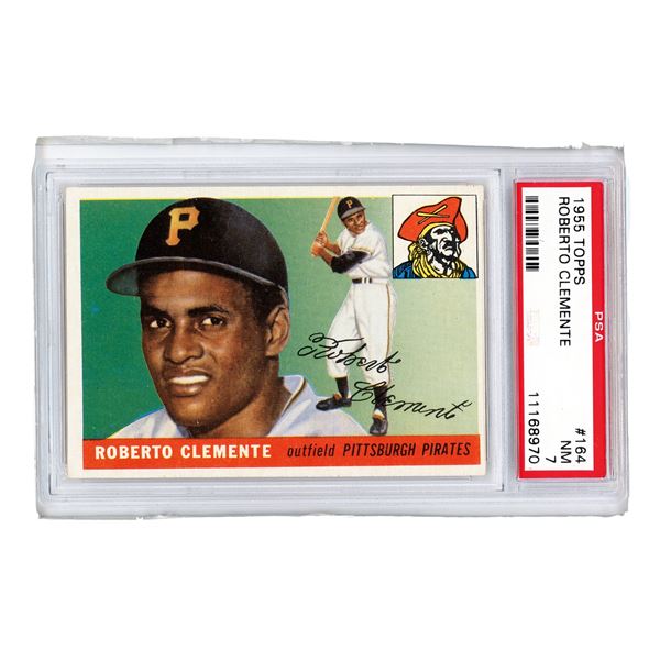 1955 Topps #164 Roberto Clemente Rookie Card PSA 7 NM,