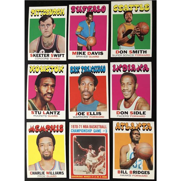 1971-72 TOPPS NBA COLLECTION - 9 CARDS