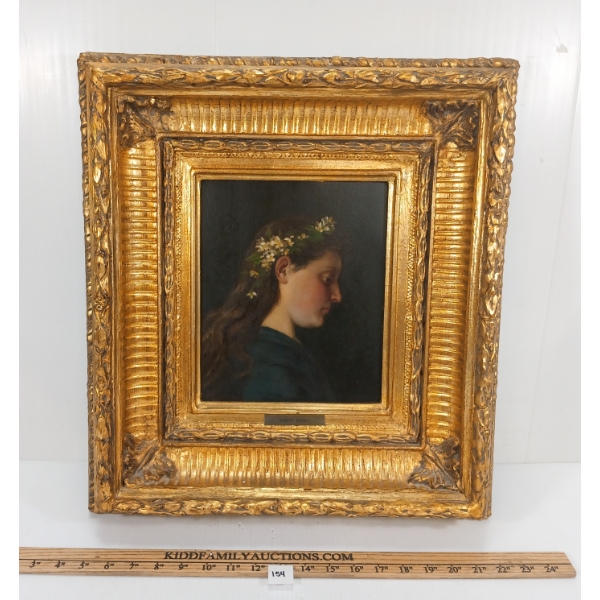 WOMAN'S PORTRAIT BY ROBERT WRIGHT - FRAMED OIL ON BOARD