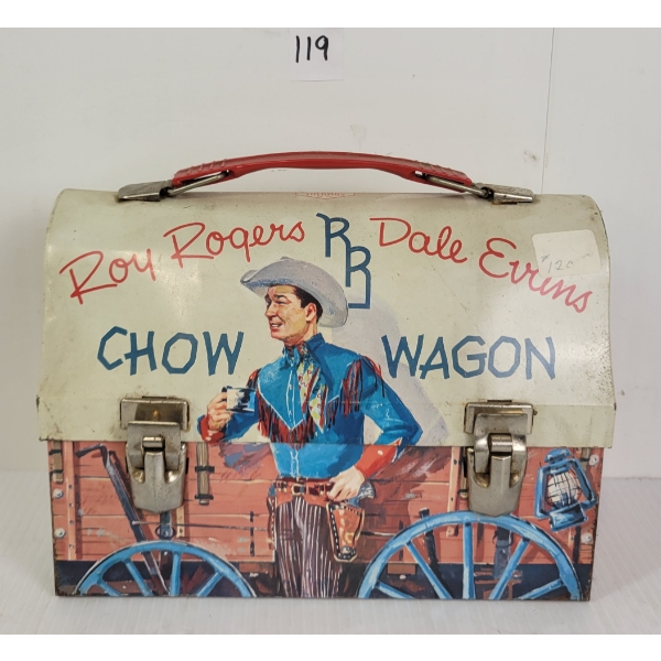 ROY ROGERS & DALE EVANS CHOW WAGON - TIN THERMOS LUNCHBOX