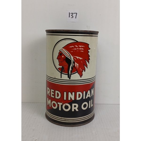 RED INDIAN MOTOR OIL QT CAN