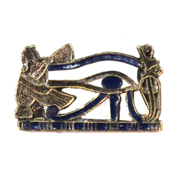 The Treasures of Tutankhamun 'Udjat Eye' Official Reproduction Pin Made of Sterling Silver w/ Enamel