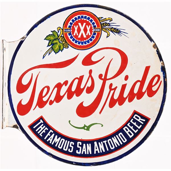 Texas Pride Beer Porcelain Flange Sign