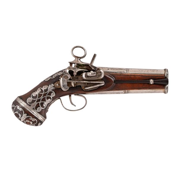 Scarce Spanish Double Barrel Flintlock Pistol