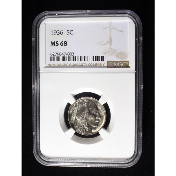 1936 BUFFALO NICKLE NGC MS-68