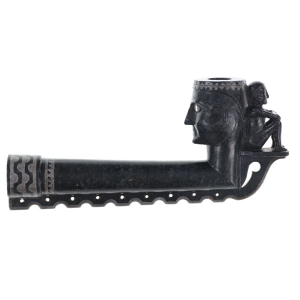 Stunning Great Lakes Double Human Effigy Pipe Bowl