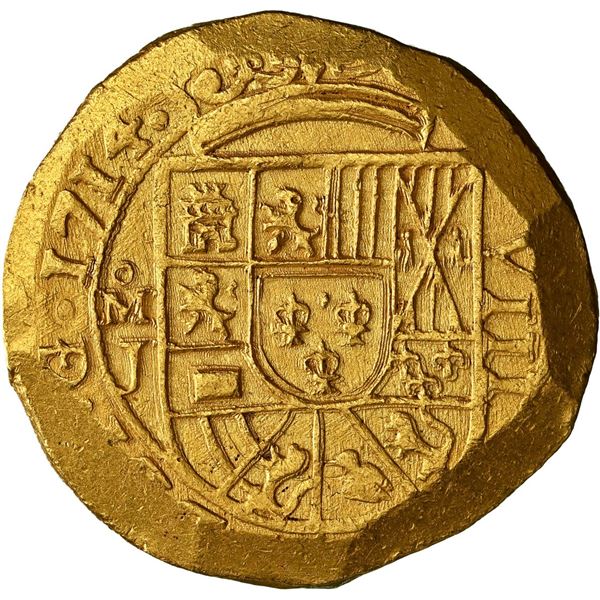 MEXICO, Mexico City, gold cob 8 escudos, 1714 J, NGC MS 63 (1715 Fleet Shipwreck Label), Sedwick Pla