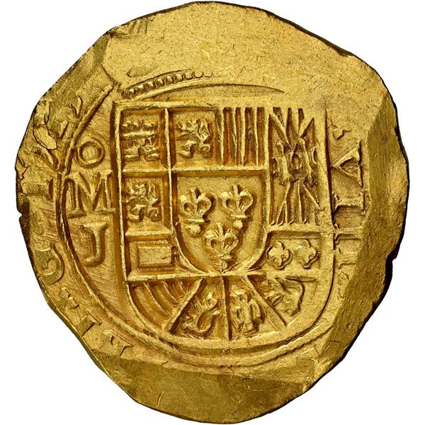 MEXICO, Mexico City, gold cob 8 escudos, 1715 J, NGC MS 62 (1715 Fleet Shipwreck Label), ex-McGregor