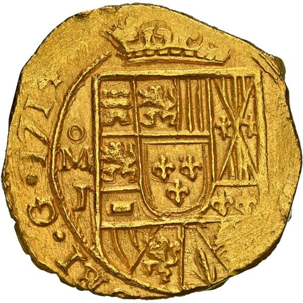 MEXICO, Mexico City, gold cob 2 escudos, 1714 J, NGC MS 64 (1715 Fleet Shipwreck Label), ex-McGregor