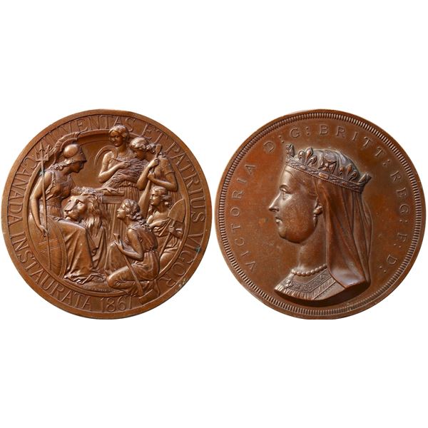 Medal;  1867 Confederation of the Province of Canada Medal - Original Silver issue w/attached loop. 
