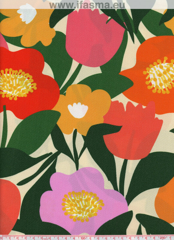 BBE334 DOM - PLA   ECRU  / ROUGE Digital Prints