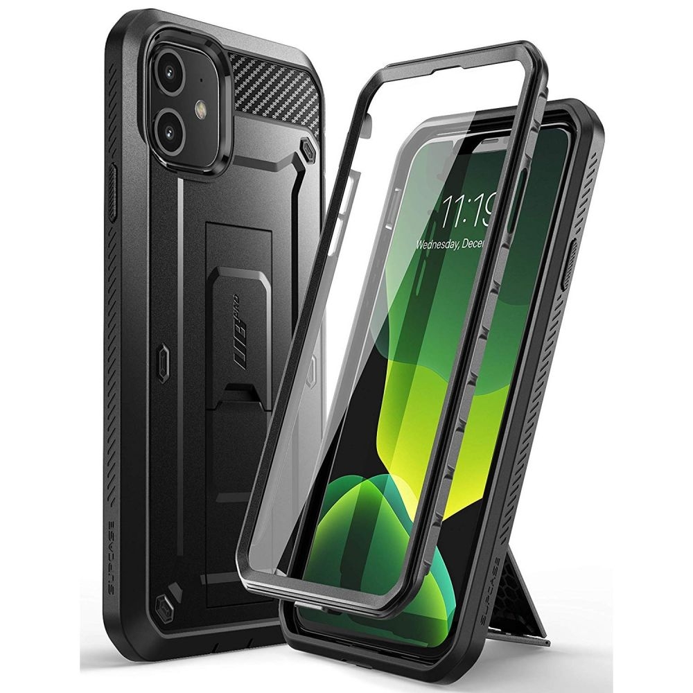 Supcase Unicorn Beetle iPhone 11 ütésálló tok előlappal - fekete