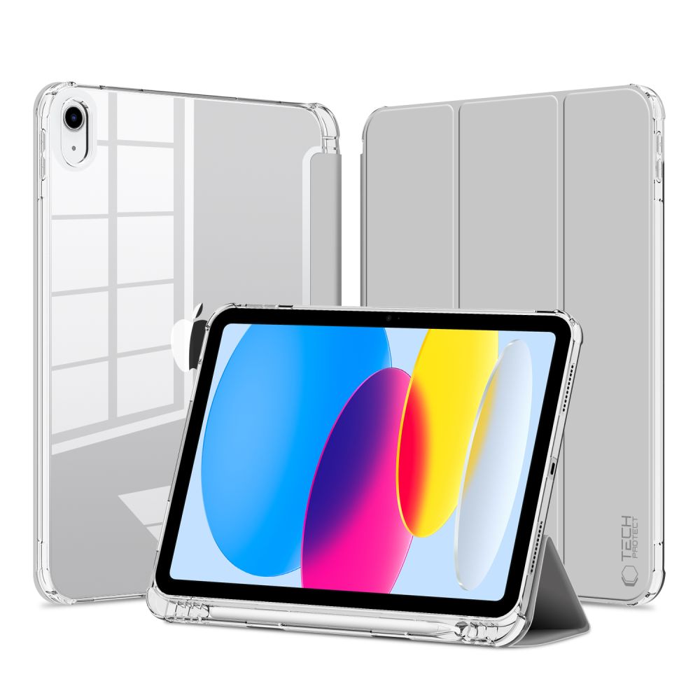 iKi Smartcase Hybrid Pencil iPad 11" A16 (2025) / 10,9" (2022) kinyitható tok ceruzatartóval - szürke