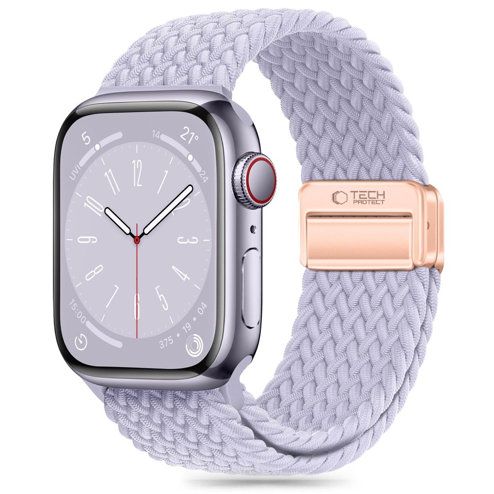 iKi Braided Apple Watch 42mm / 41mm / 40mm / 38mm csatos fonott körpánt szíj - lila