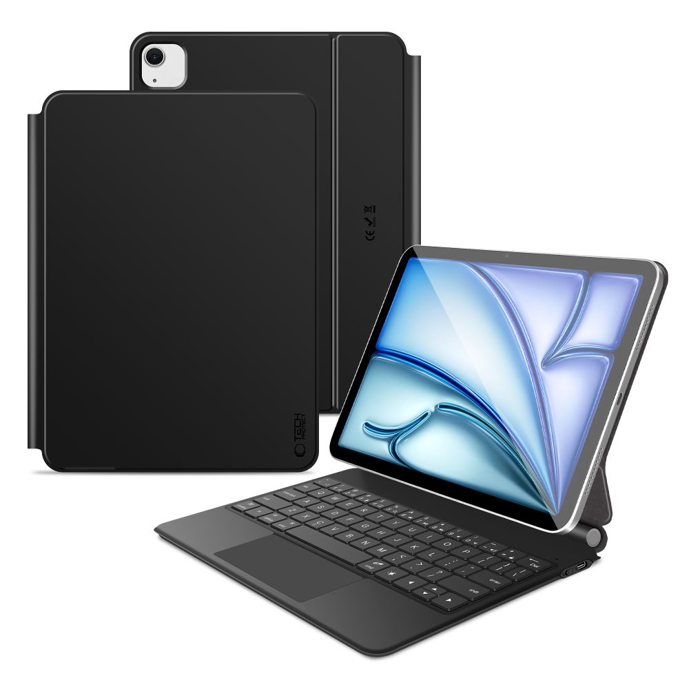 iKi Smartcase Magnetic iPad Air 11" M4/M3/M2 (2026/2025/2024) / 10,9" 5 / 4 (2022/2020) kinyitható tok + billentyűzet + Touchpad - fekete