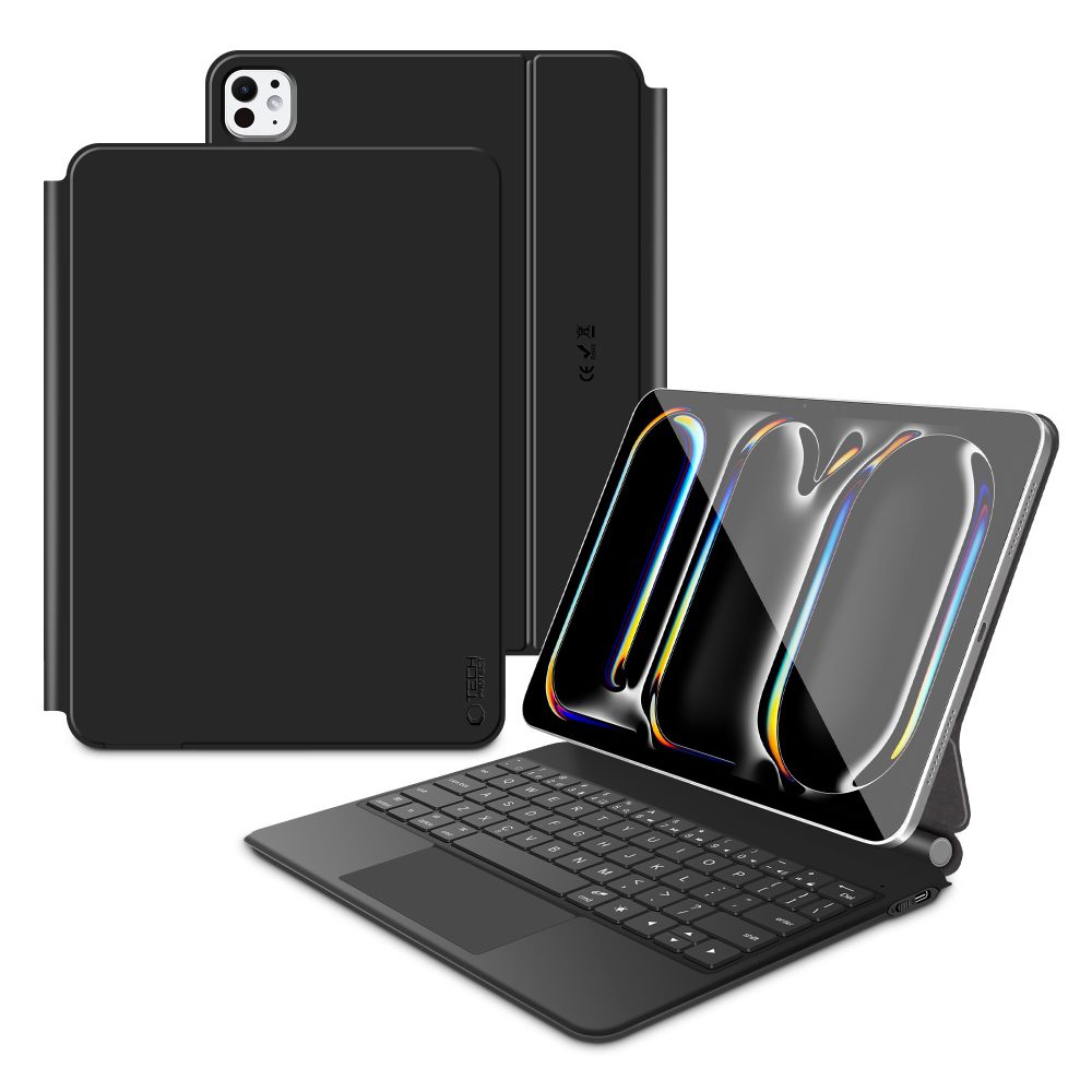 iKi SmartCase Magnetic Keyboard iPad Pro 13" (2025/2024) kinyitható tok + billentyűzet + touchpad - fekete