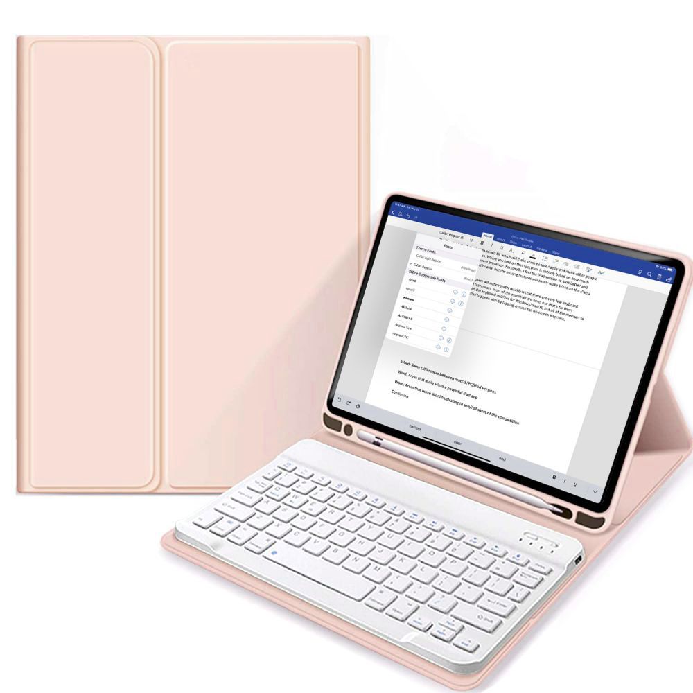 iKi Smartcase Pencil iPad 11" A16 (2025) / 10,9" (2022) kinyitható tok és billentyűzet - rózsaszín