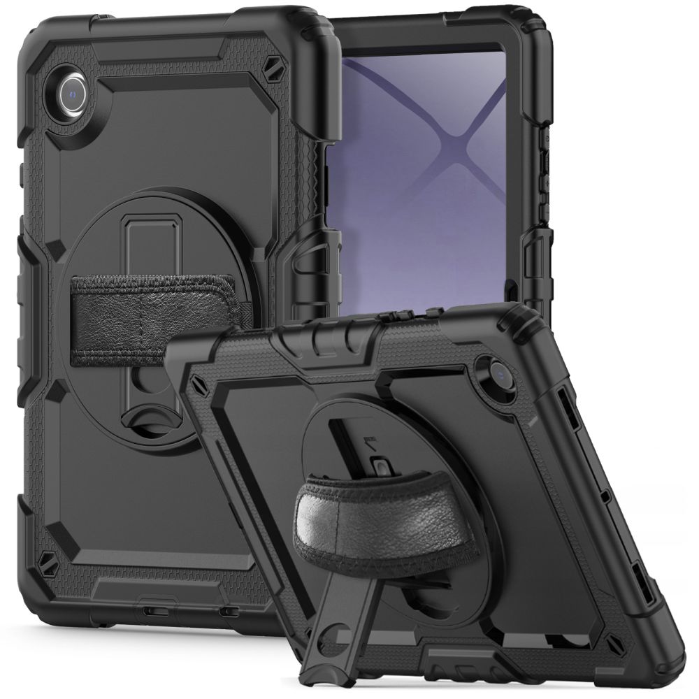 iKi Solid360 Samsung Galaxy Tab A9+ / A11+ Plus 11.0 X210 / X215 / X216 / X230 / X235 / X236 ütésálló kemény tok + előlap - fekete