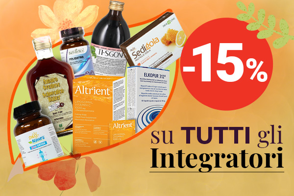 Sconto 15% su TUTTI gli Integratori Naturali