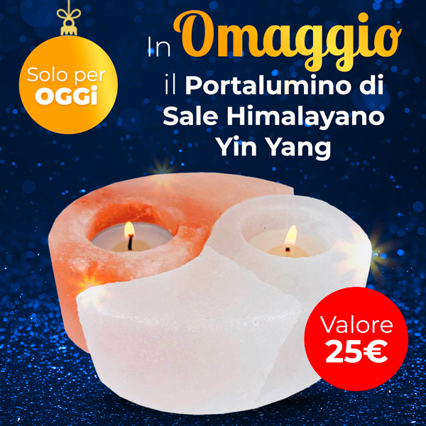Oggi in Regalo il Portalumino di Sale Himalayano Yin Yang!