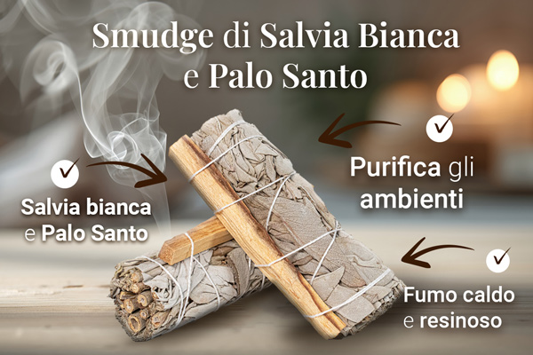 Set Smudge di Salvia Bianca e Palo Santo
