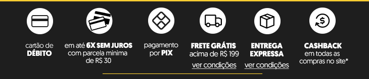 Frete Gr&aacute;tis acima de R$ 199 | Pagamento por Pix | Entregra R&aacute;pida | Cashback em todo site
