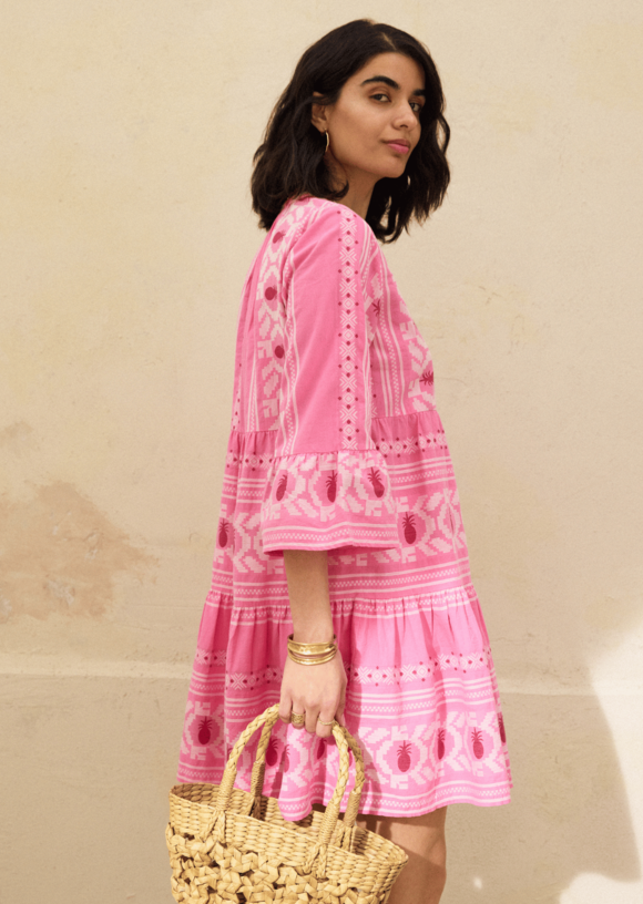 Indiska Rosa jacquard-vävd tunika - Rosa - M