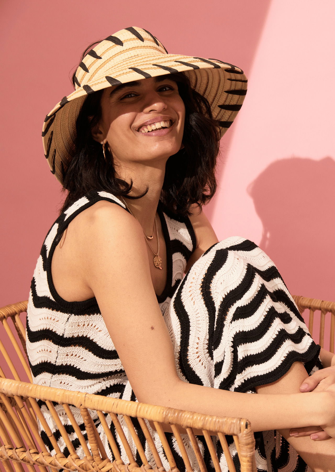 Indiska Stickad midiklänning - Svart - M