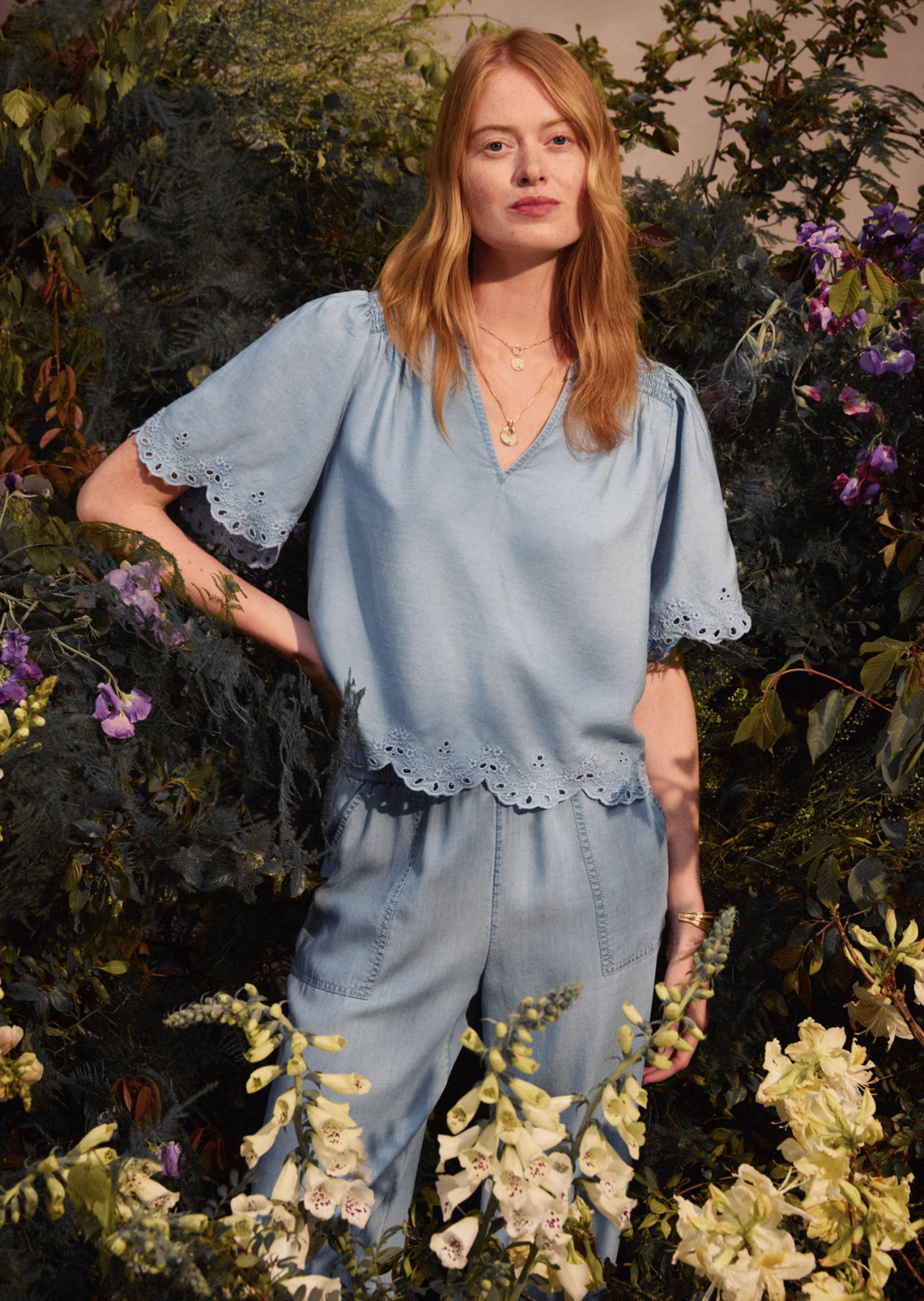 Indiska Blå blus i tencel - Blå - M