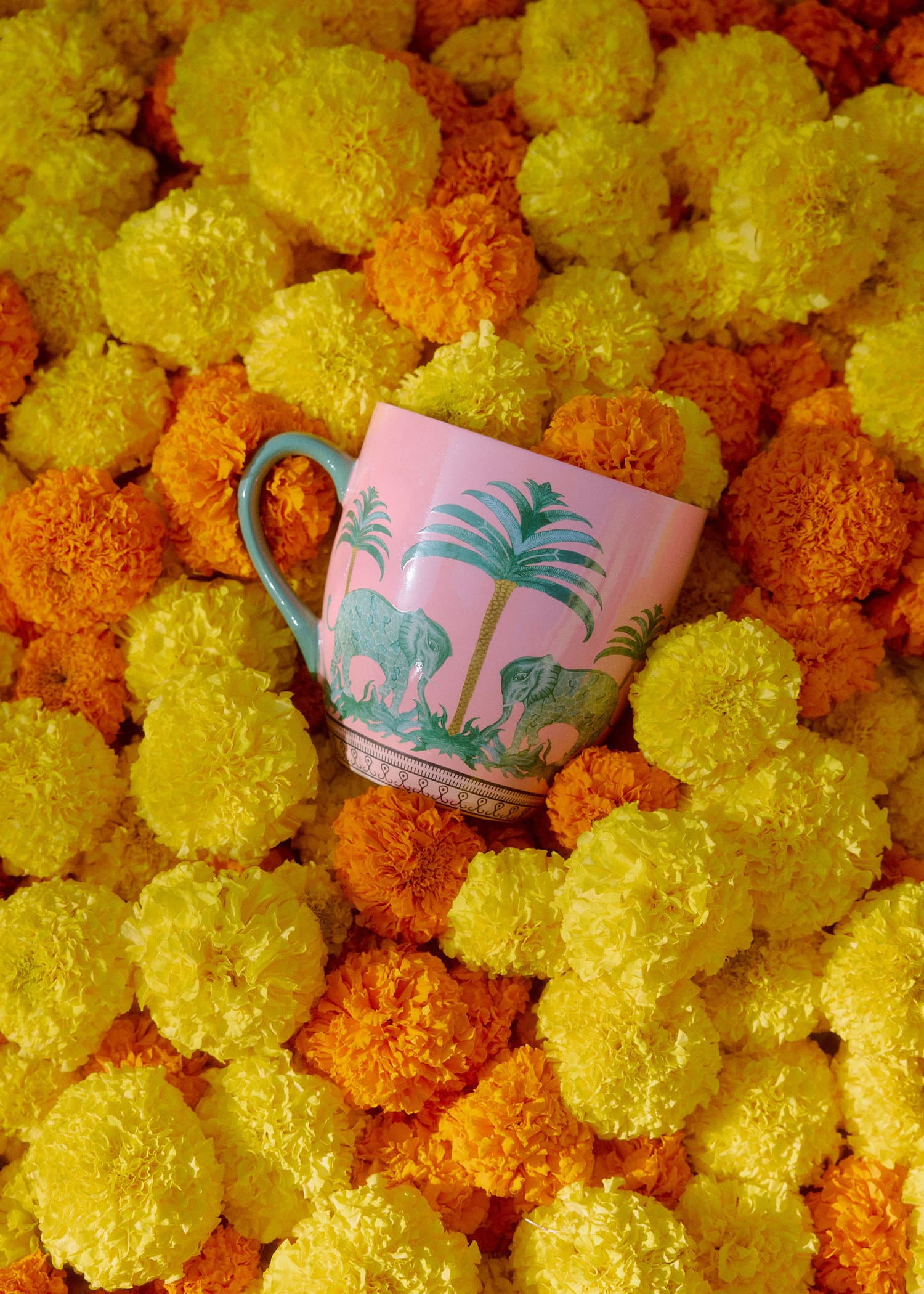 Blommig XL-mugg