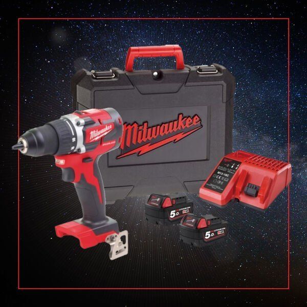 Milwaukee M18 CBLDD-502C akkuporakone, 2x5Ah akut ja laturi, BLACK FRIDAY erikoiserä!