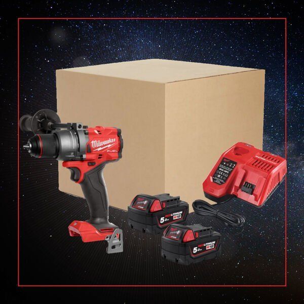 Milwaukee M18 FPD3-502 FUEL™ iskuporakonesarja, 2x5Ah akut ja laturi, BLACK FRIDAY erikoiserä!