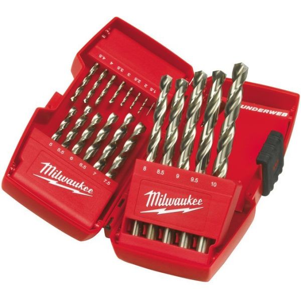 Metalliporanteräsarja HSS-G DIN338 hiottu 19-os 1-10mm Milwaukee