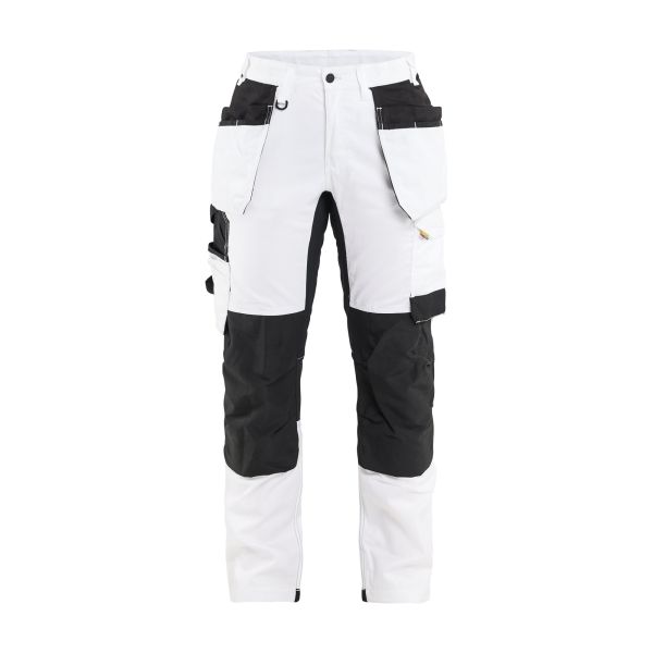 Blåkläder 7232 Naisten maalarihousut stretch, valkoinen/musta