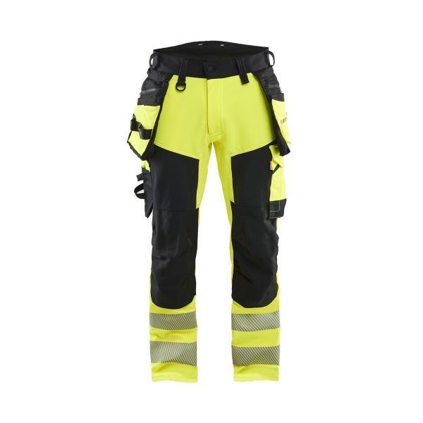 Blåkläder 1122 Highvis riipputaskuhousut 4-way stretch, huomiokeltainen/musta