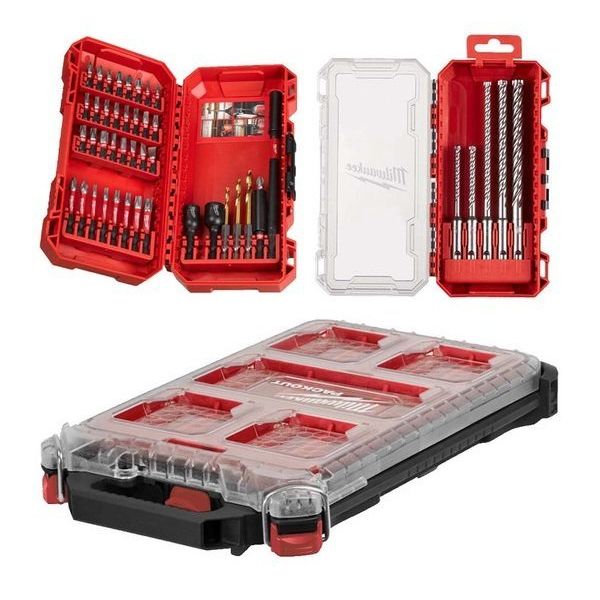 Milwaukee tarvikesarja Packout lokerikossa, bitsi/SDS-plus, 45-osaa